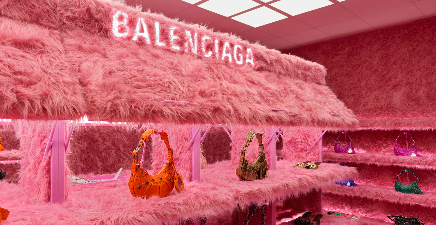 The fur-lined Le Cagole pop-up opened at Balenciaga's Mount Street store in London